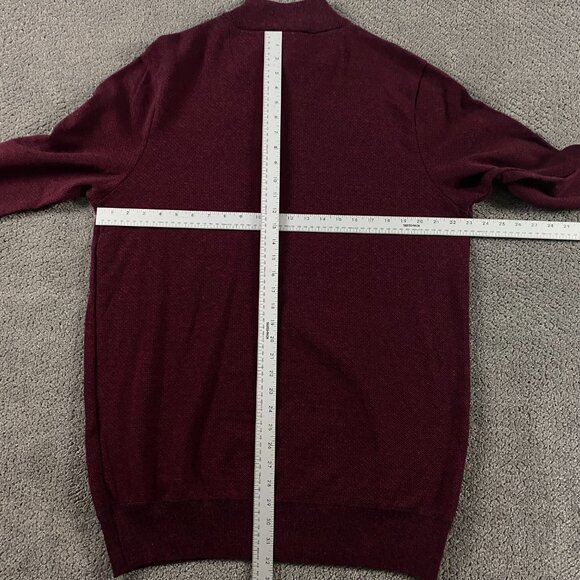 NWT Robert Graham 1/4 Zip Sweater Men's XXL Red Cotton Pullover 2XL - Picture 7 of 9